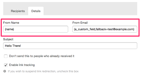 here's an example of a personalization, or mail merge tag to personalise the 