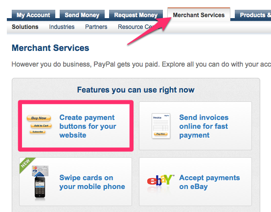 Βήμα 1 για να βρείτε τον φιλικό σας κωδικό κουμπιού PayPal με email